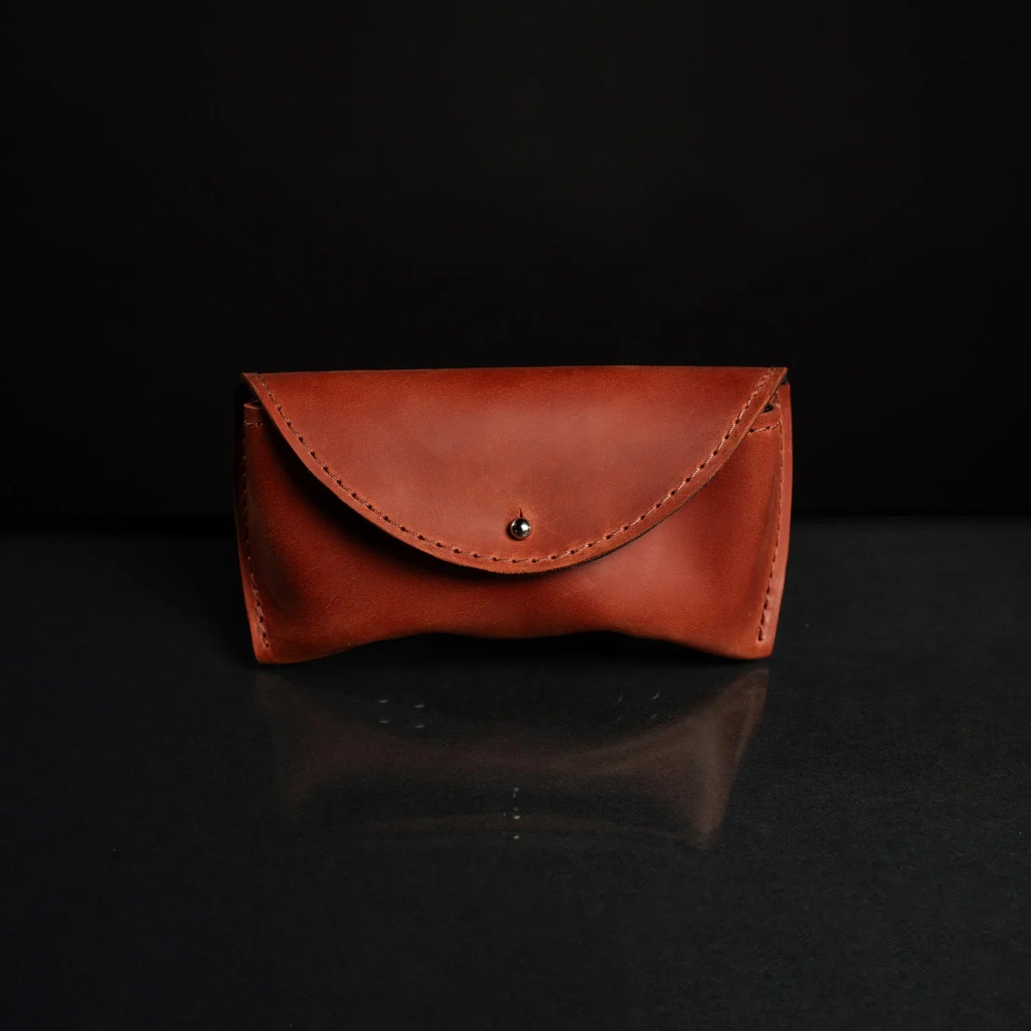 Handmade Waxed Matte Leather Case for Sunglasses