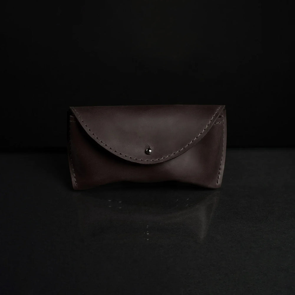 Handmade Waxed Matte Leather Case for Sunglasses