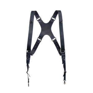 Dual Camera Harness – Matte Leather with Custom Logo Option