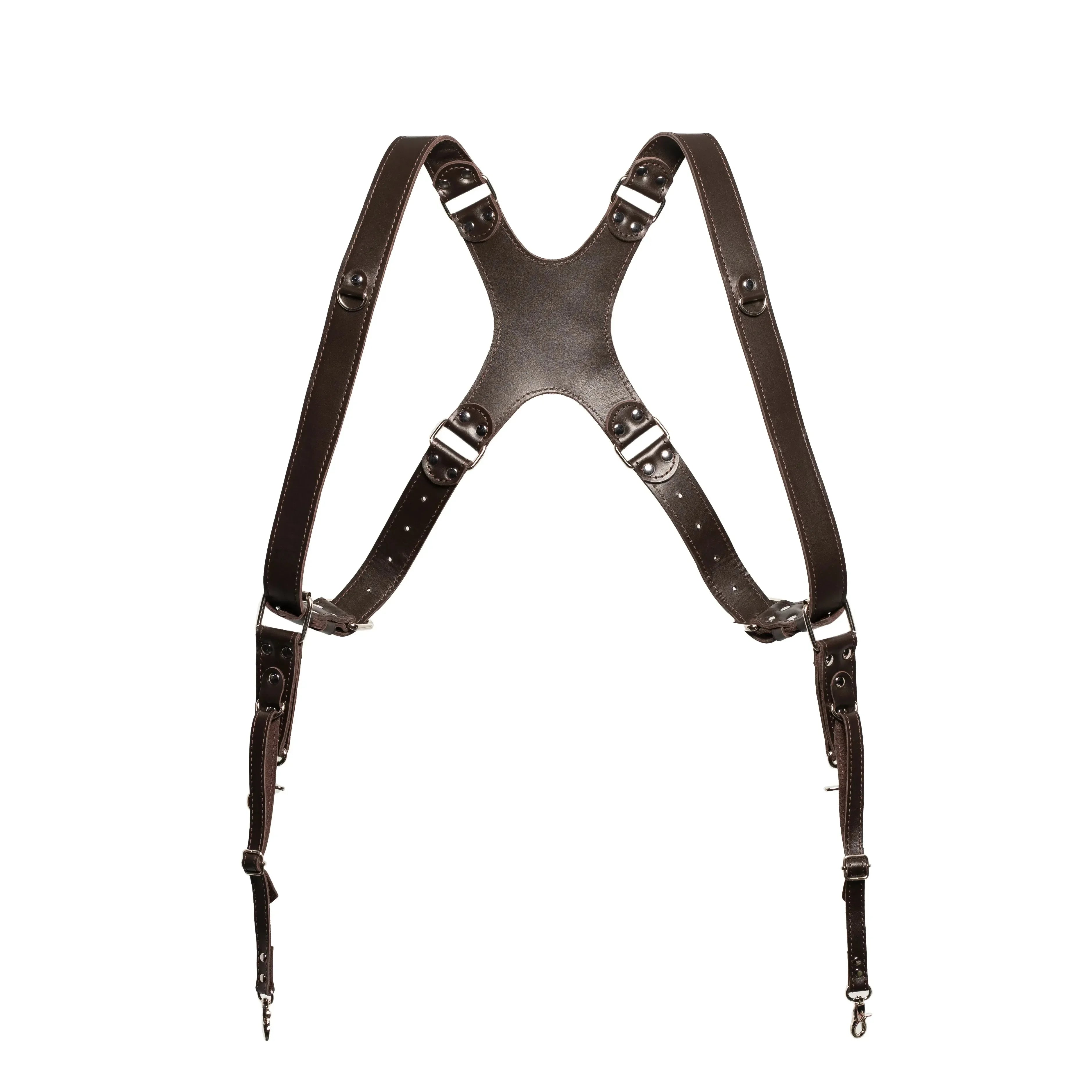 Smooth Leather Dual Camera Harness – Adjustable & Secure Fit