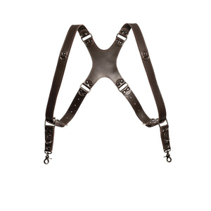 Smooth Leather Dual Camera Harness – Adjustable & Secure Fit