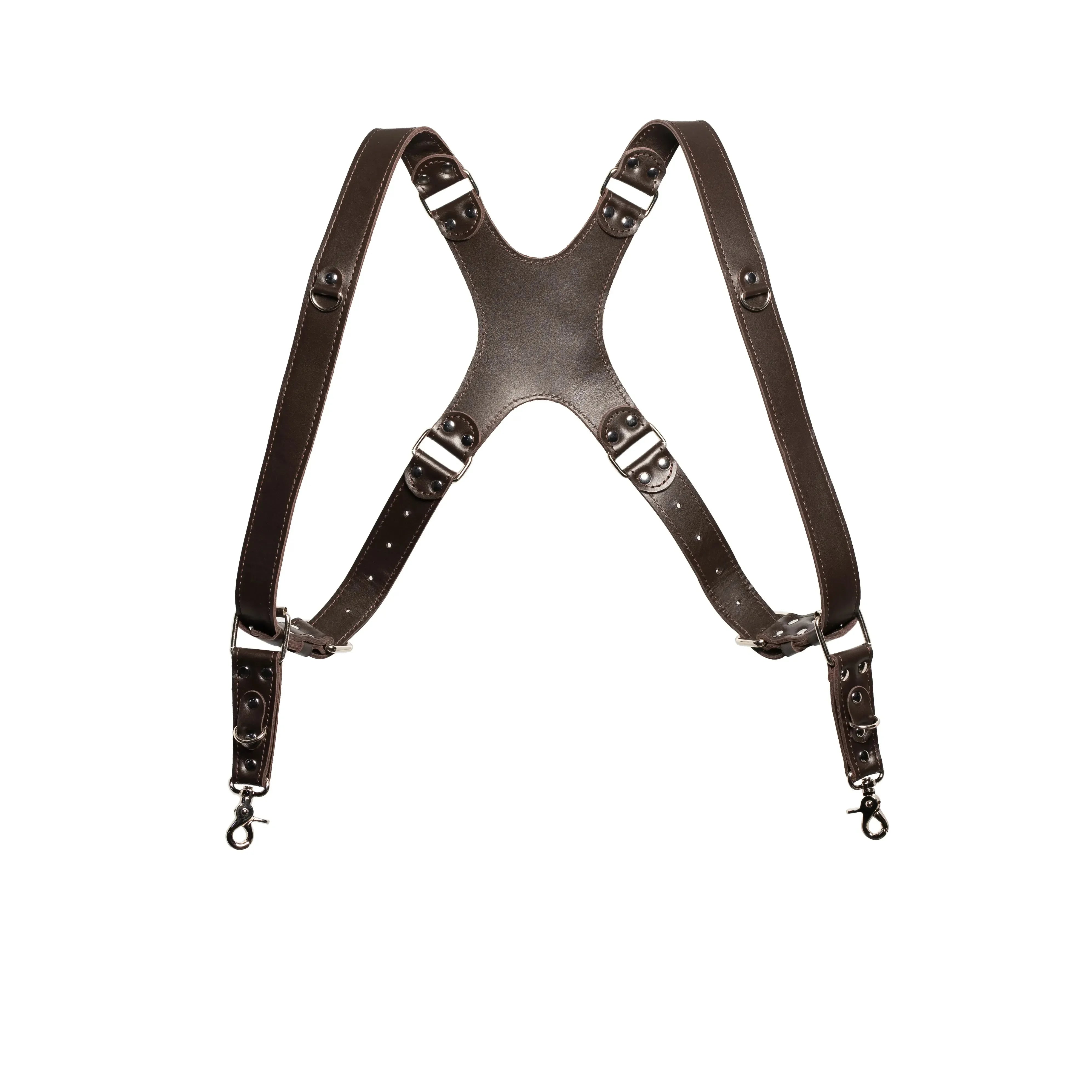 Smooth Leather Dual Camera Harness – Adjustable & Secure Fit