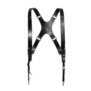 Leather Double Camera Harness - Matted | Black - Wenderfarer