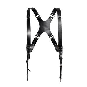 Leather Double Camera Harness | Black - Wenderfarer