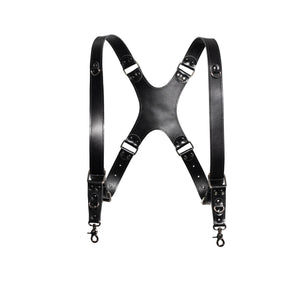 Leather Double Camera Harness | Black - Wenderfarer