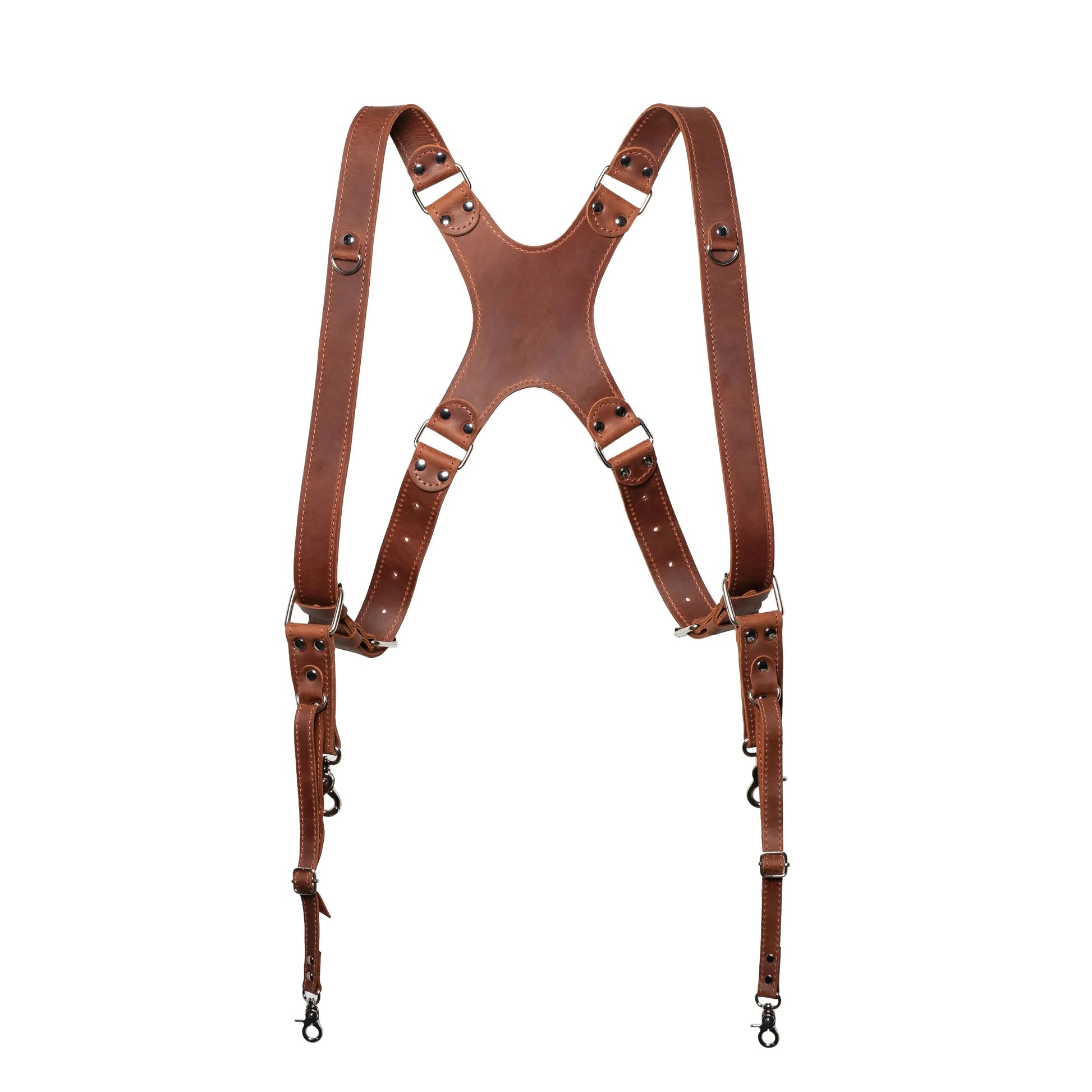 Dual Camera Harness – Matte Leather with Custom Logo Option