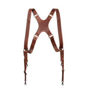 Dual Camera Harness – Matte Leather with Custom Logo Option