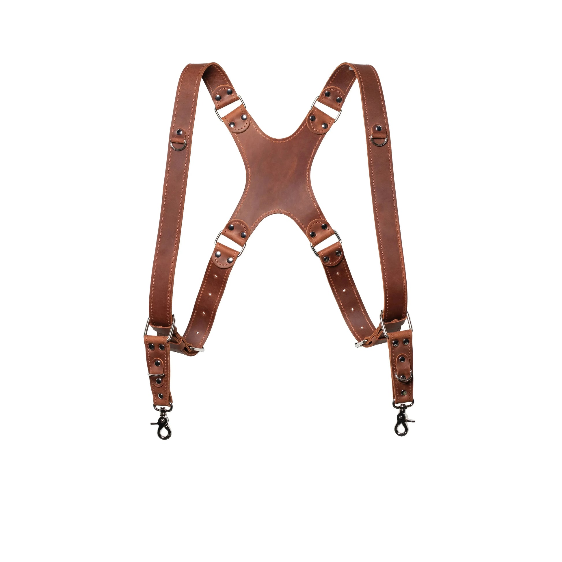 Dual Camera Harness – Matte Leather with Custom Logo Option