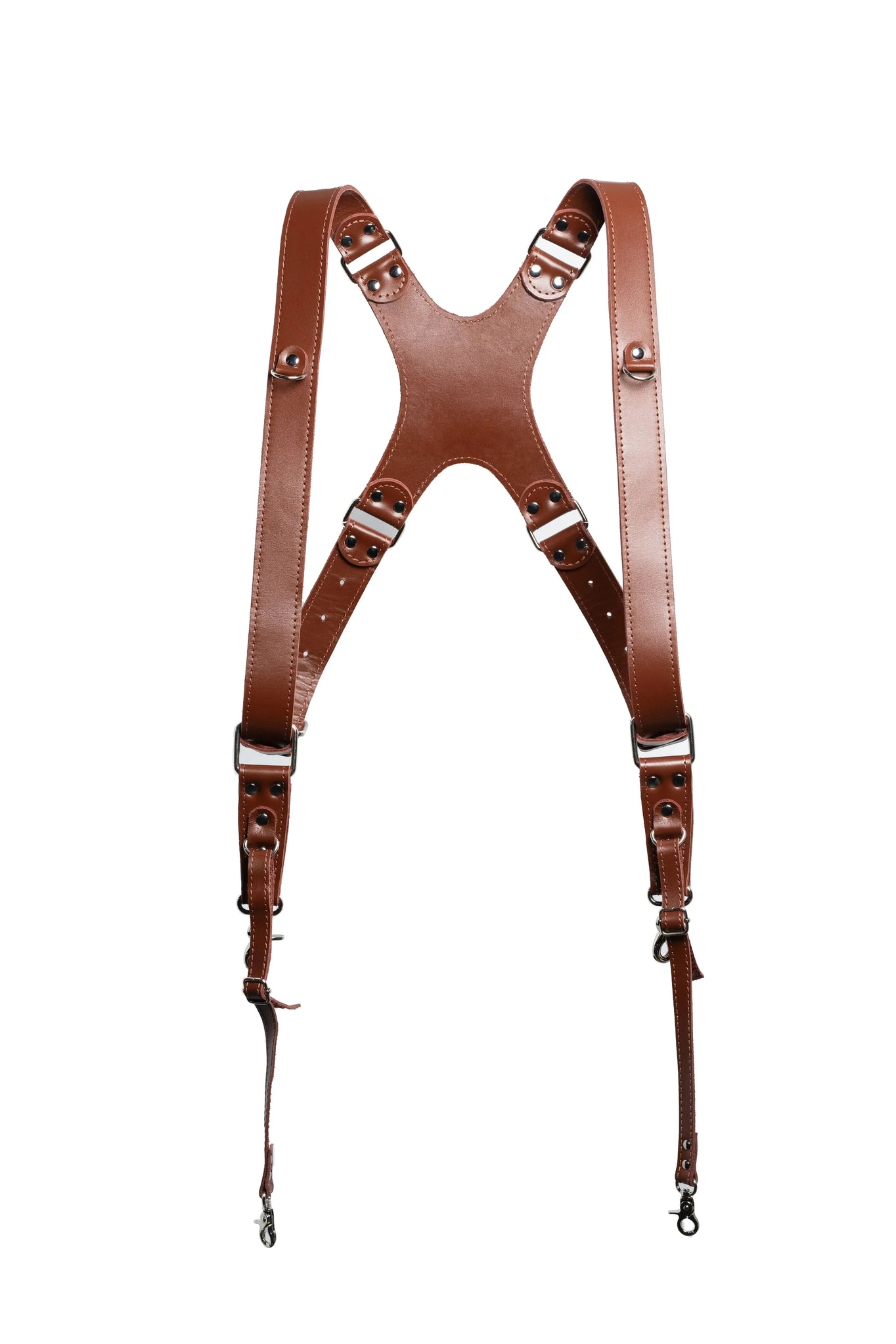 Smooth Leather Dual Camera Harness – Adjustable & Secure Fit