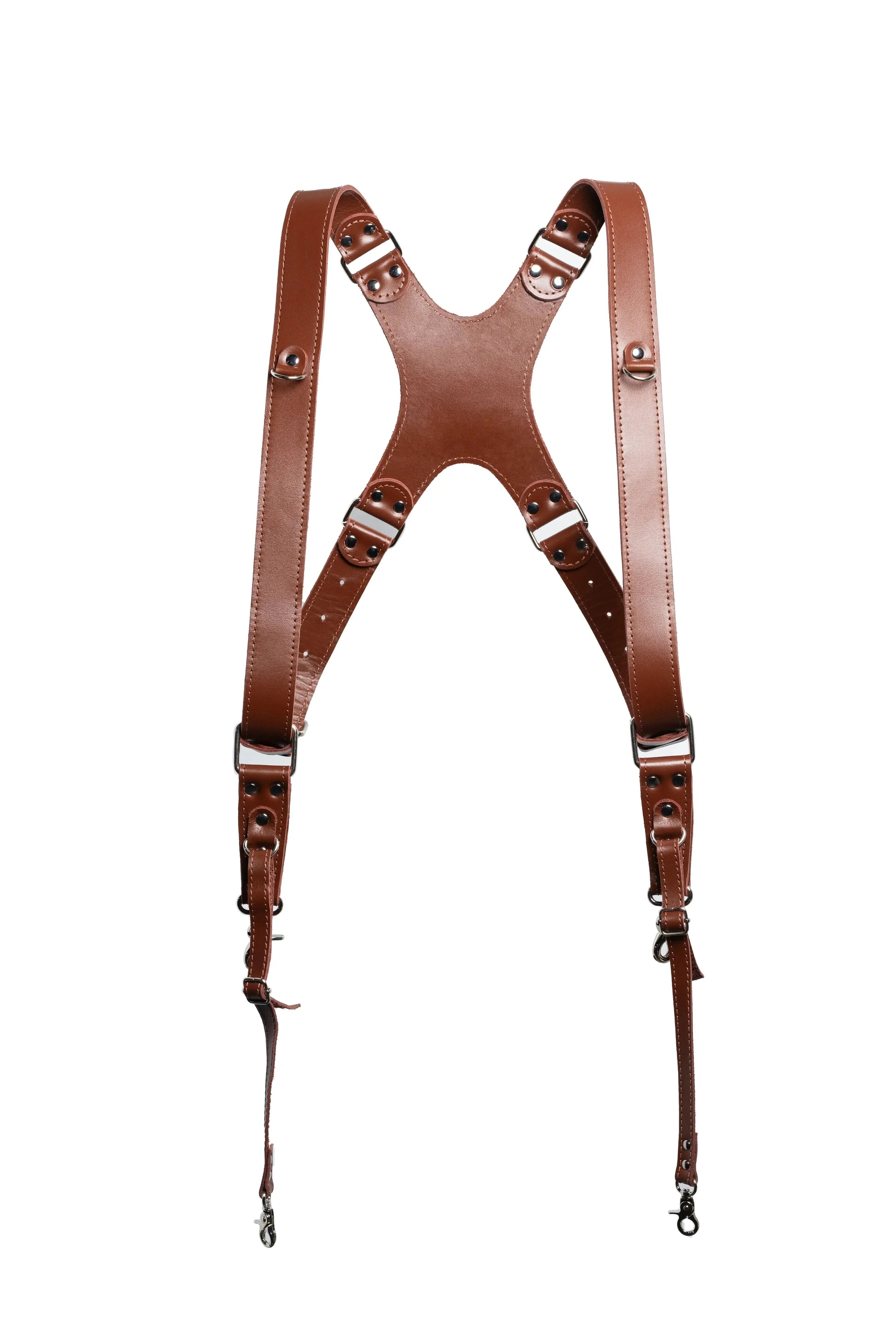 Smooth Leather Dual Camera Harness – Adjustable & Secure Fit