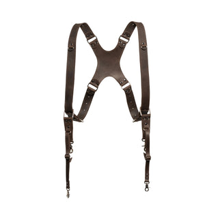 Dual Camera Harness – Matte Leather with Custom Logo Option