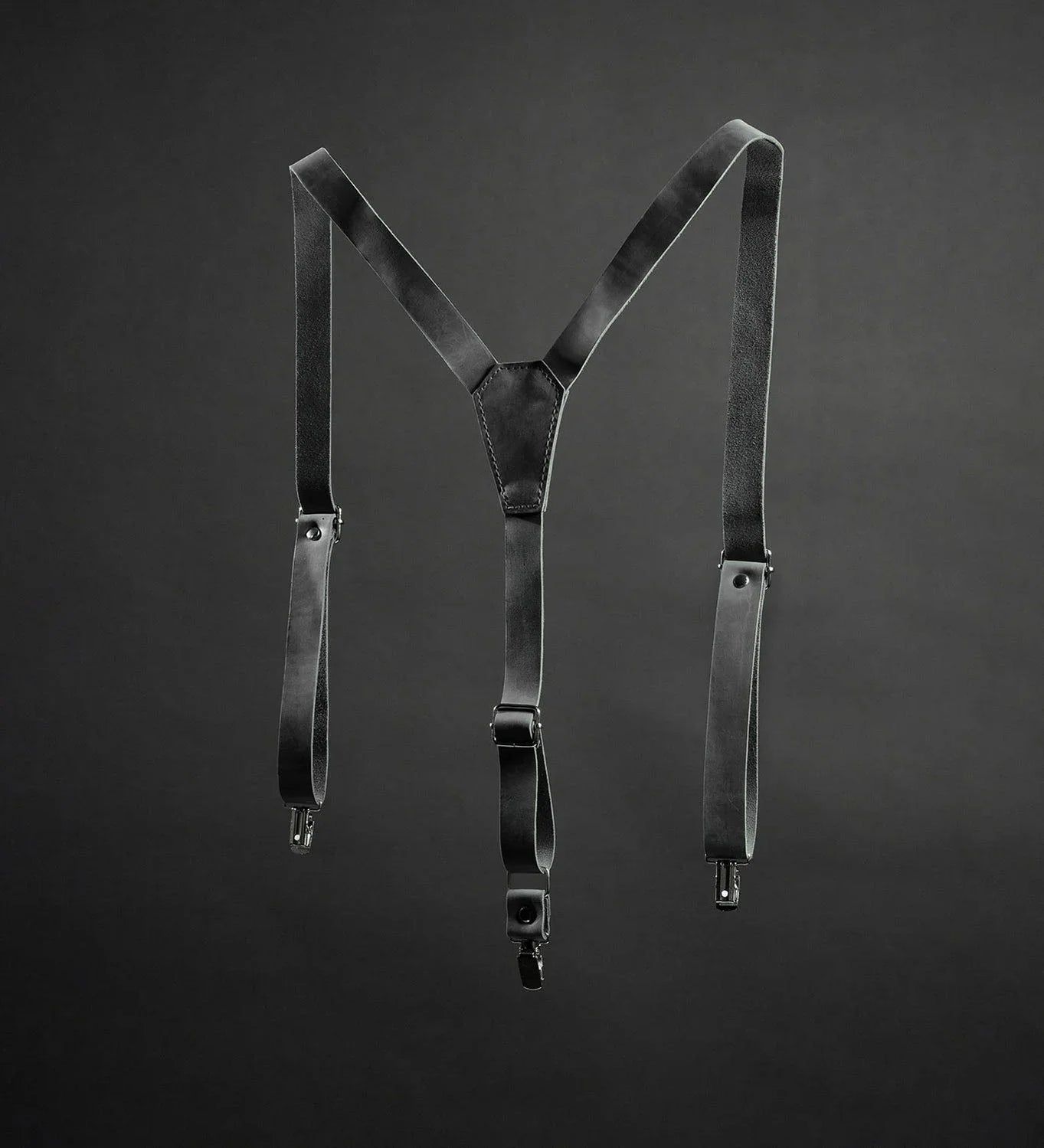 Y-Back Matte Leather Suspenders for Men – Rustic Style