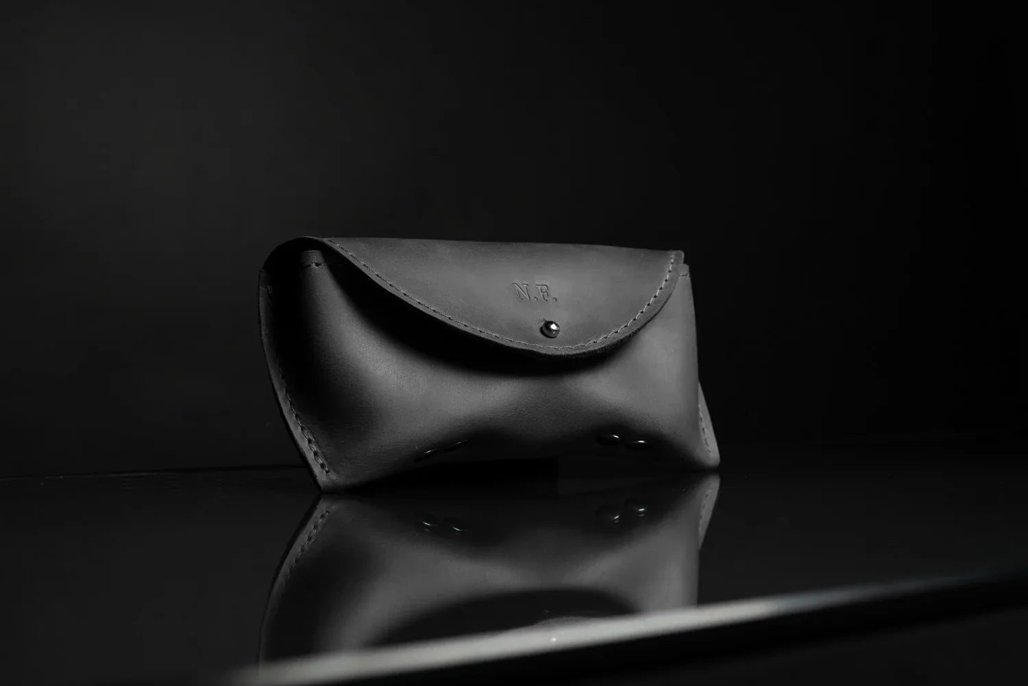 Handmade Waxed Matte Leather Case for Sunglasses