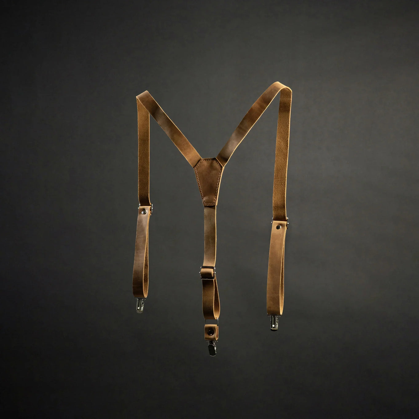 Y-Back Matte Leather Suspenders for Men – Rustic Style