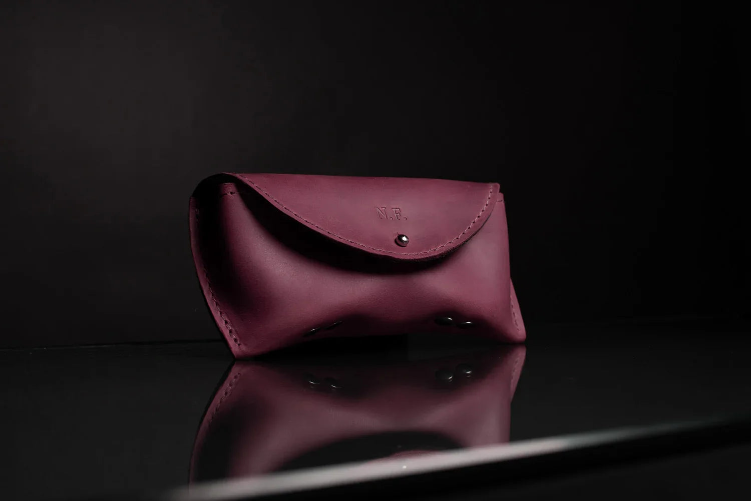 Handmade Waxed Matte Leather Case for Sunglasses
