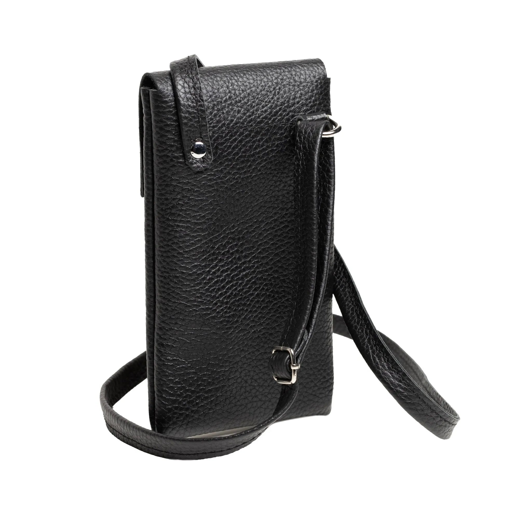 Full grain Leather Phone Bag | Graini Black - Wenderfarer