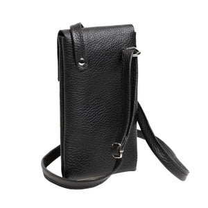 Full grain Leather Phone Bag | Graini Black - Wenderfarer