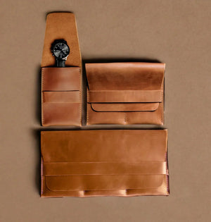 Leather Watch Travel Pouch – Distressed Finish | Sentinel