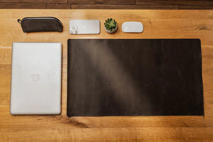 Crazy Horse Leather Desk Pad – Rustic Desk Mat for Office or Home