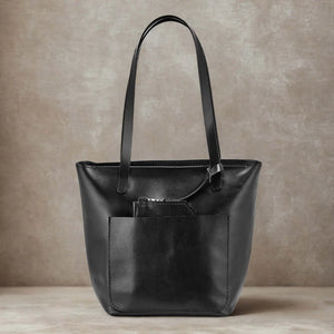 Everyday Smooth Leather Tote Bag with Pouch Inside