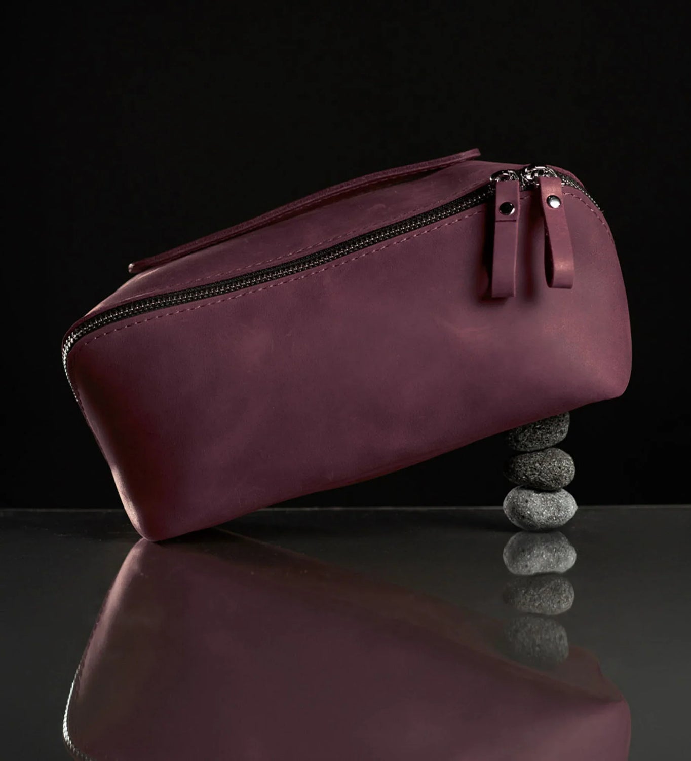 Matte Leather Cosmetic Bag – Travel Toiletry Organizer | BeautyBox