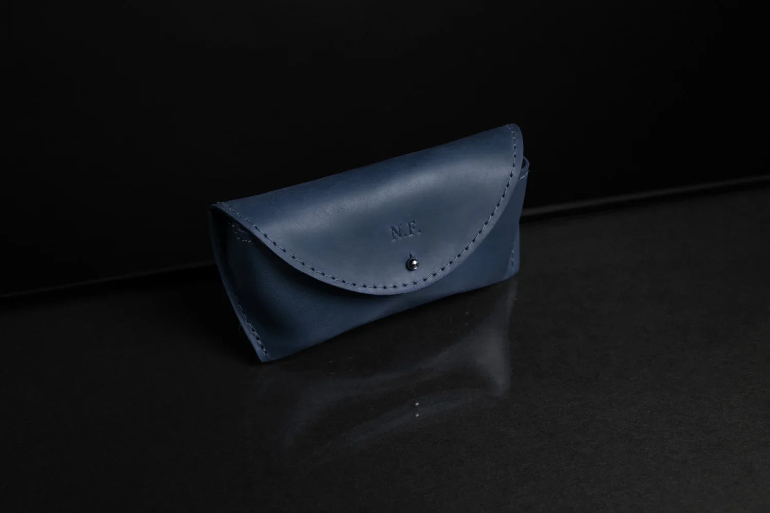 Handmade Waxed Matte Leather Case for Sunglasses