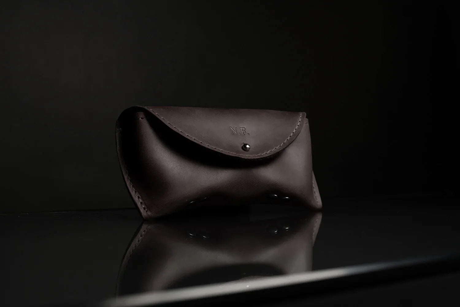 Handmade Waxed Matte Leather Case for Sunglasses