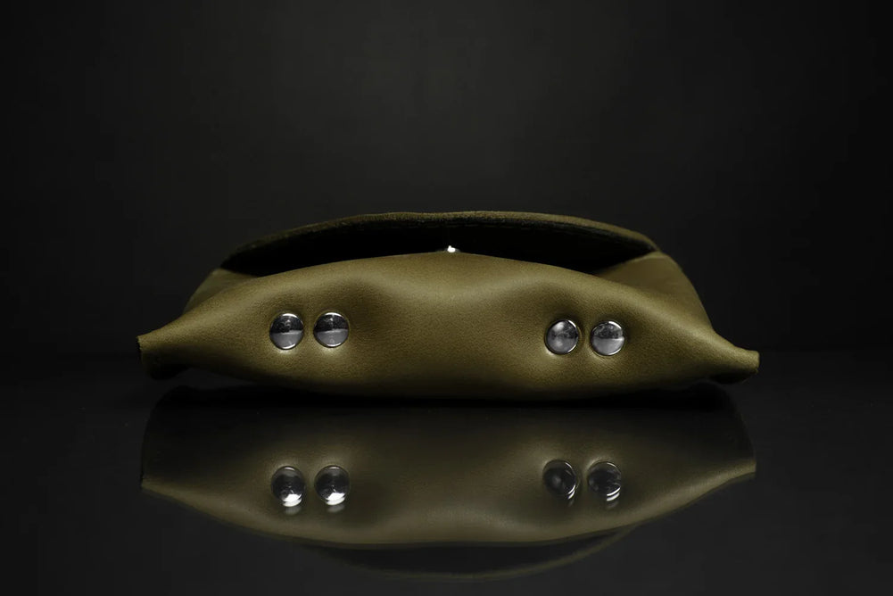Handmade Waxed Matte Leather Case for Sunglasses
