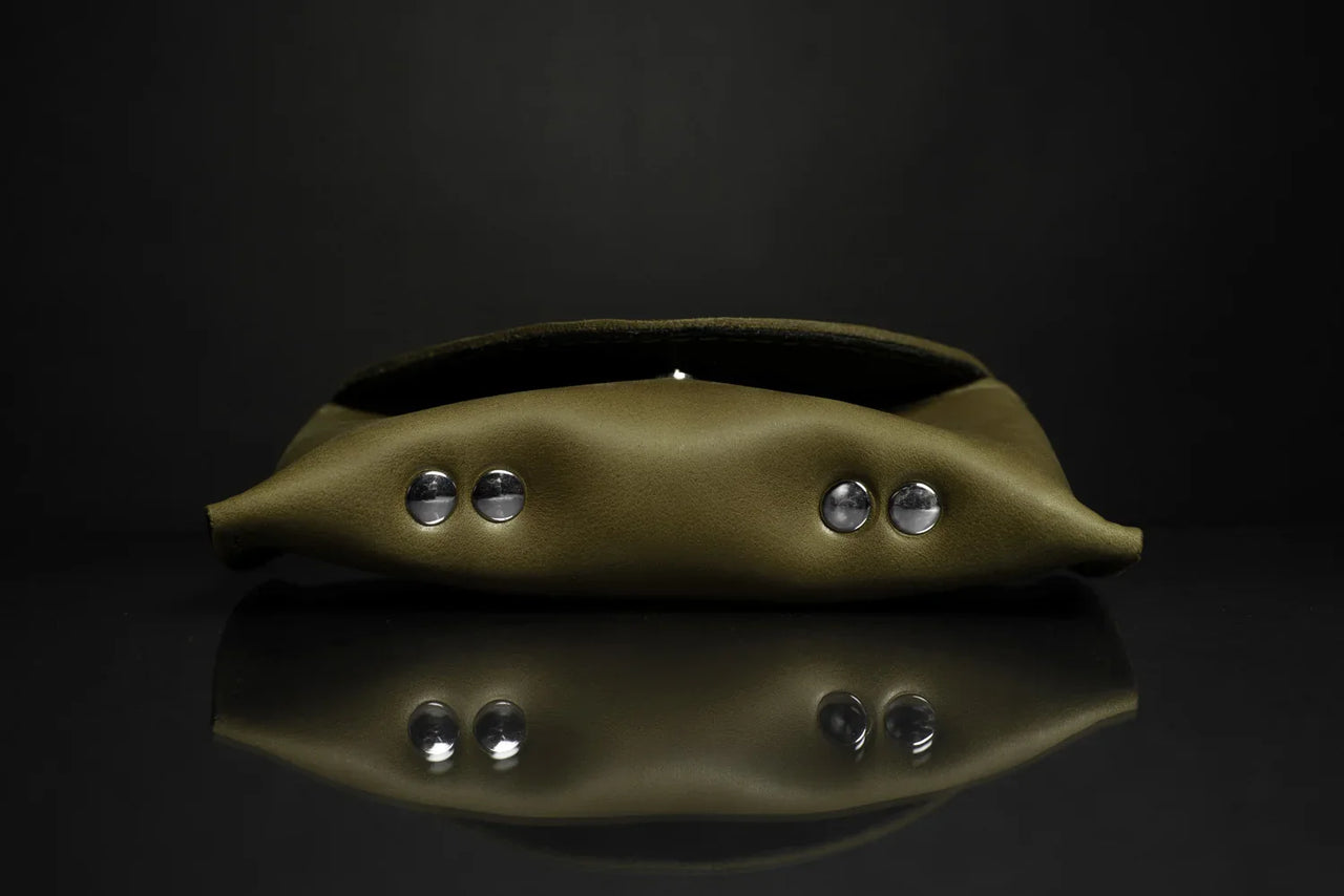 Handmade Waxed Matte Leather Case for Sunglasses