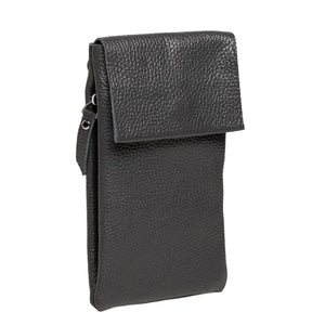 Minimalist Phone Pouch – Grainy Leather Crossbody Bag