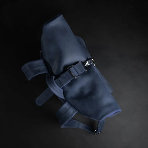 Matte Leather Roll Top Backpack