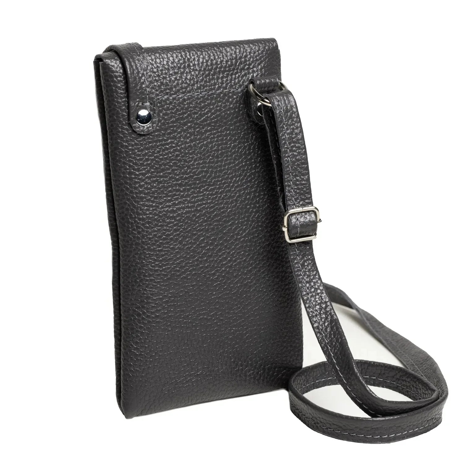 Minimalist Phone Pouch – Grainy Leather Crossbody Bag