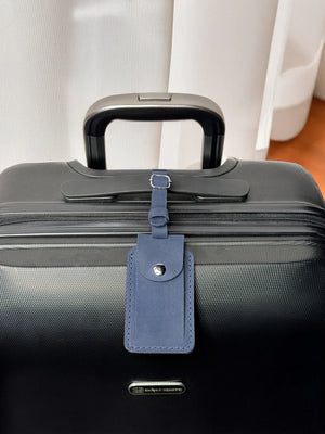 Matte Leather Luggage Tag with Pocket Travel Accessory