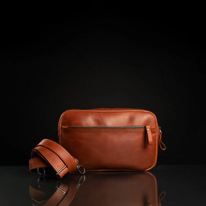 Zippered Leather Crossbody Bag for Men and Women | Orson
