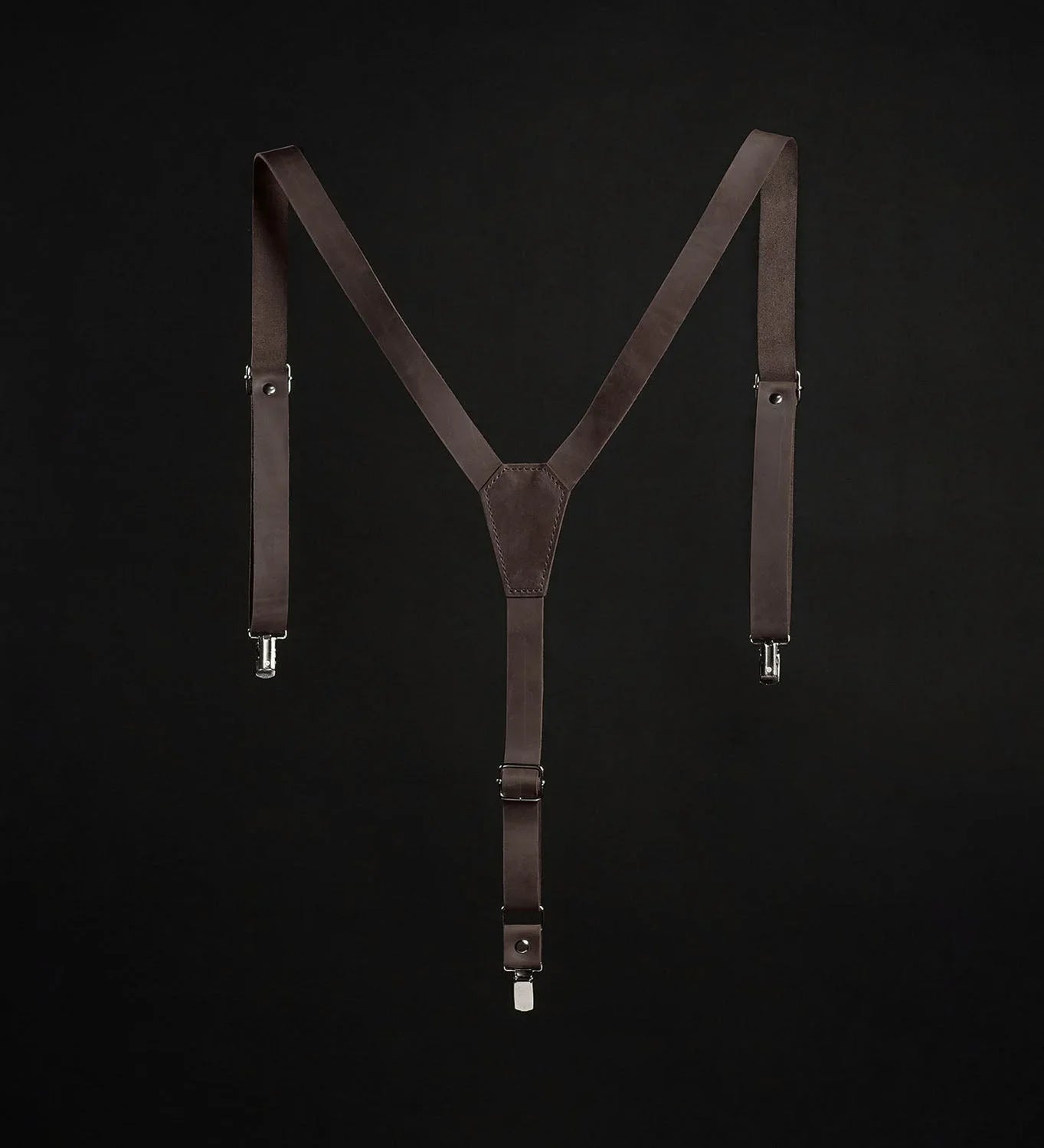 Y-Back Matte Leather Suspenders for Men – Rustic Style