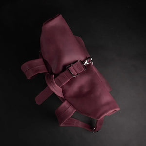 Matte Leather Roll Top Backpack