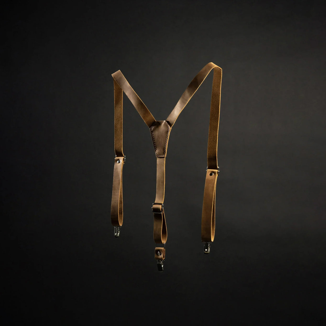 Y-Back Matte Leather Suspenders for Men – Rustic Style