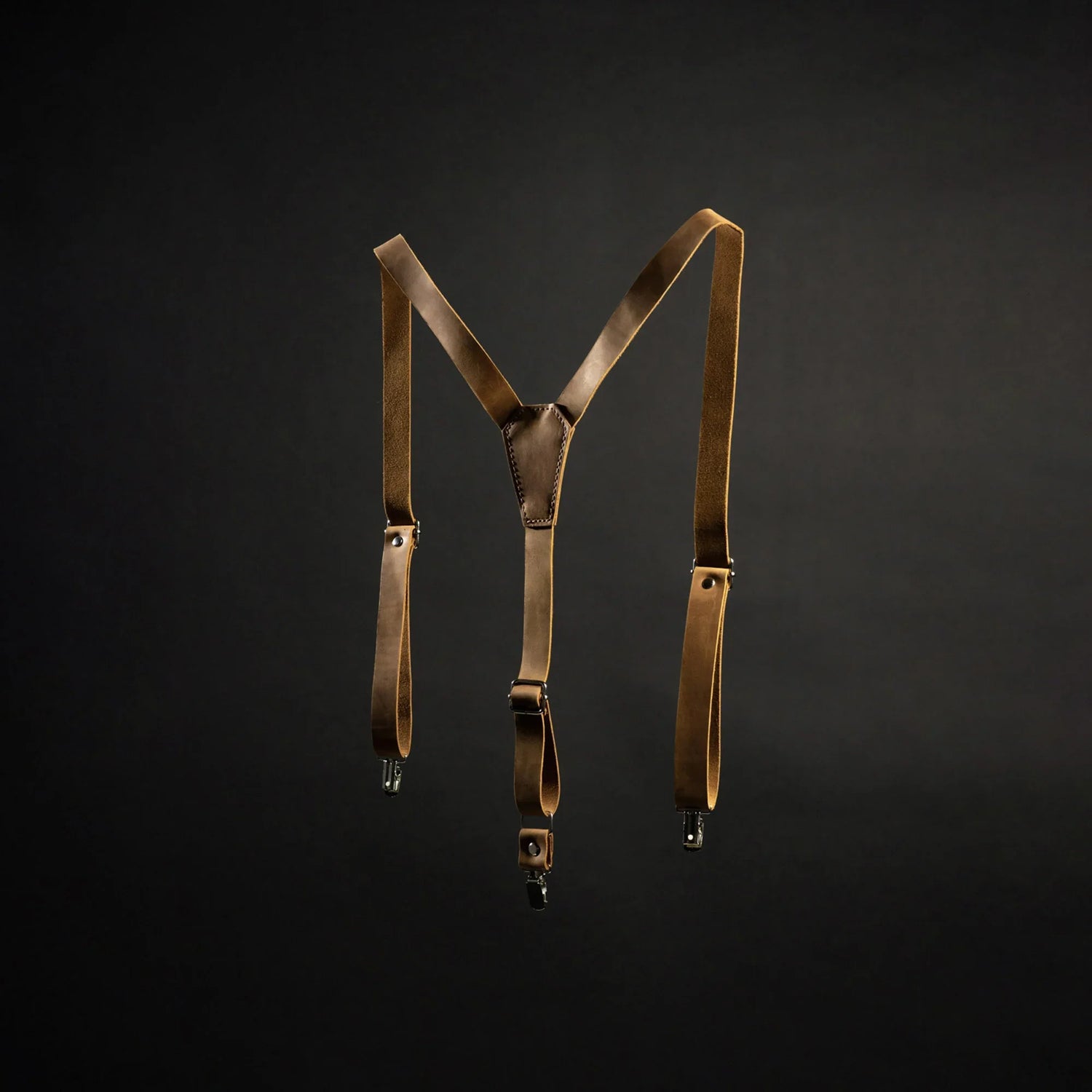 Y-Back Matte Leather Suspenders for Men – Rustic Style