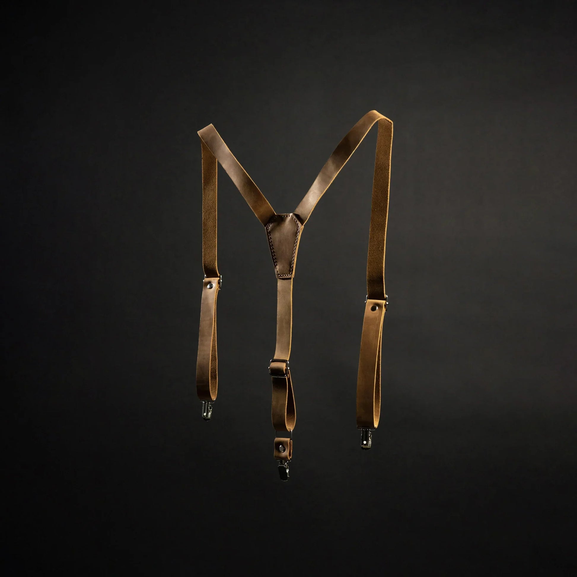 Y-Back Matte Leather Suspenders for Men – Rustic Style