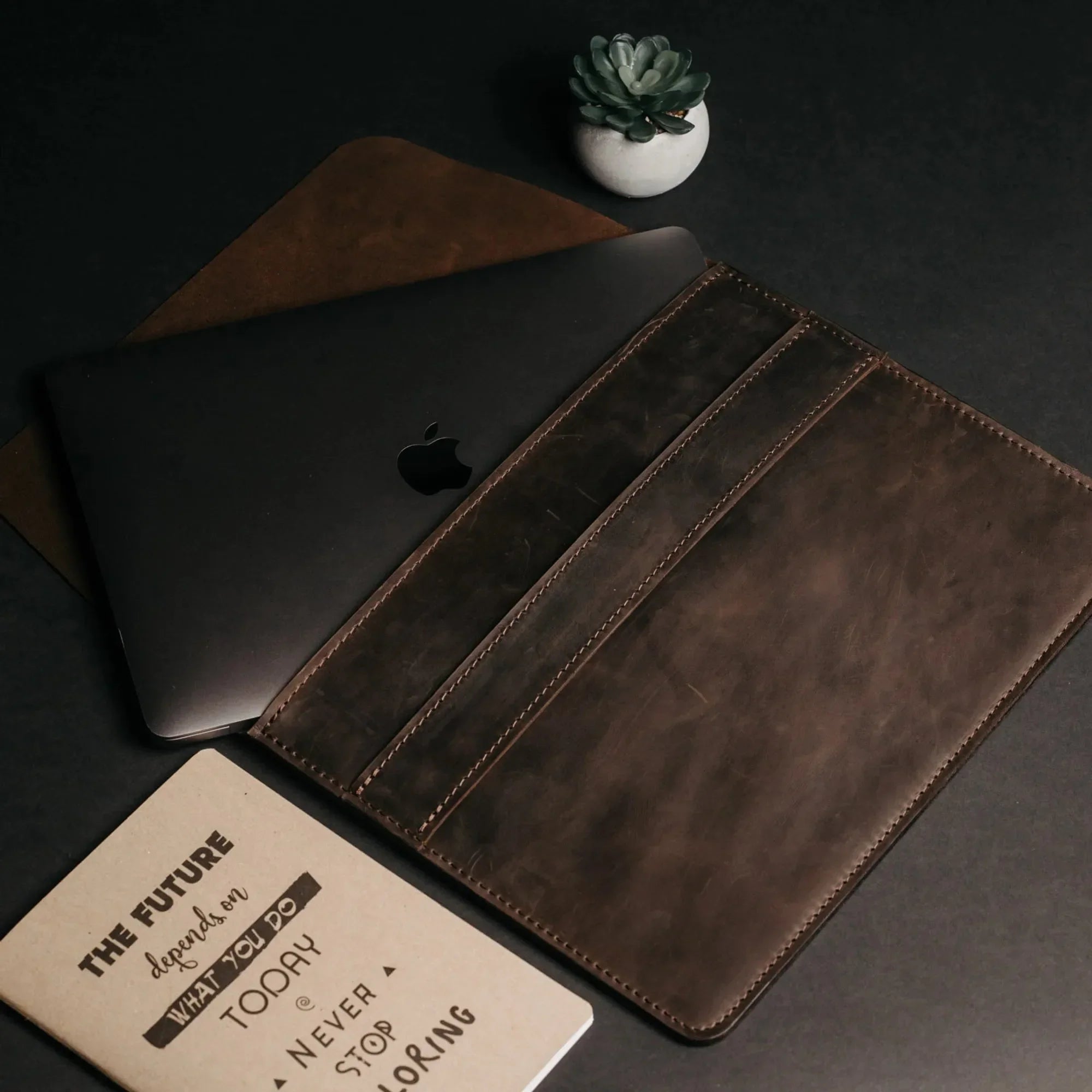 Vintage Leather Sleeve for Macbook - All sizes | Chocolate Brown - Wenderfarer