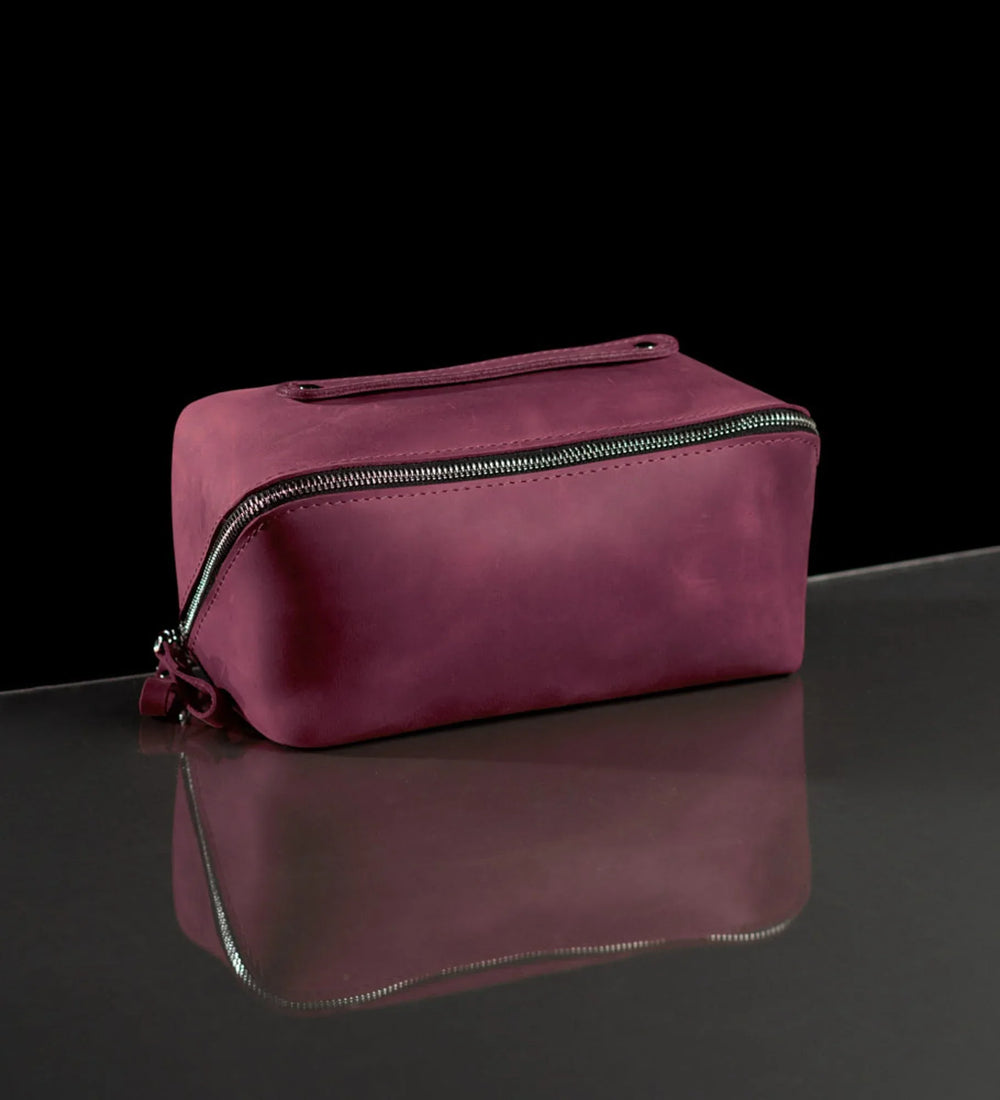 Matte Leather Cosmetic Bag – Travel Toiletry Organizer | BeautyBox
