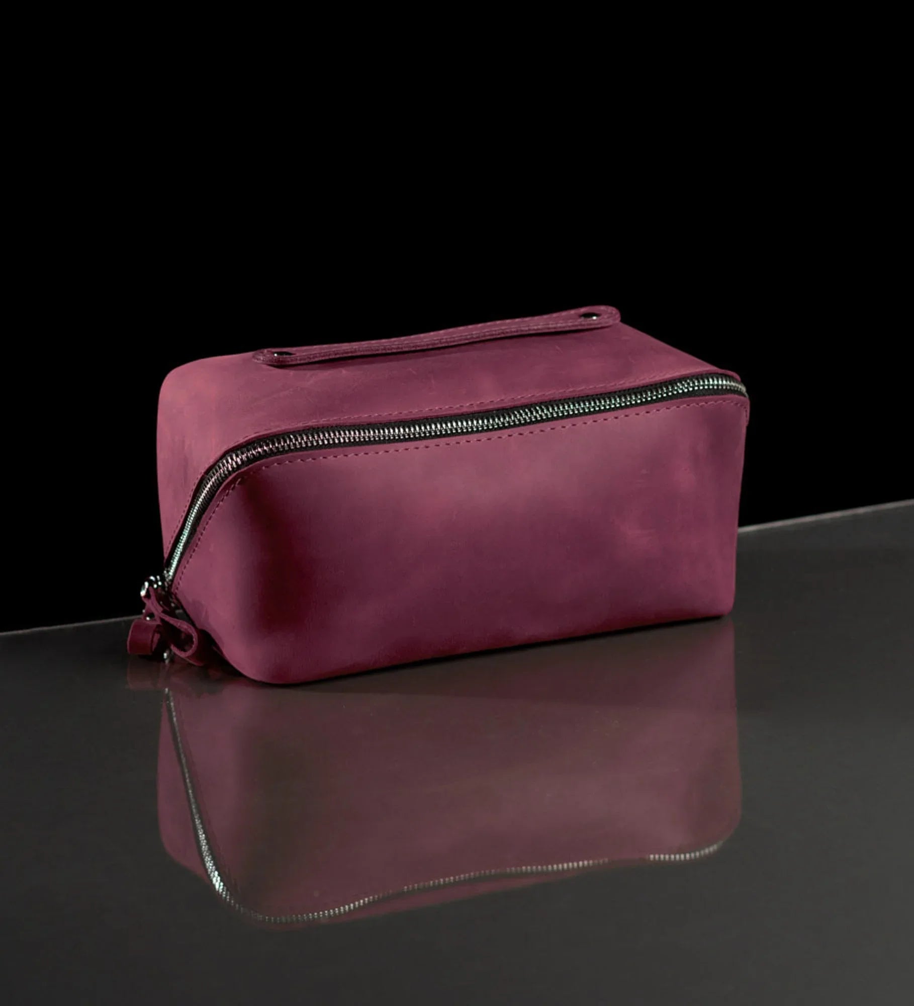 Matte Leather Cosmetic Bag – Travel Toiletry Organizer | BeautyBox