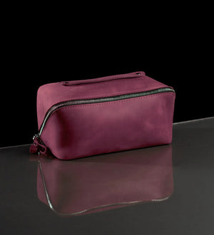 Matte Leather Cosmetic Bag – Travel Toiletry Organizer | BeautyBox