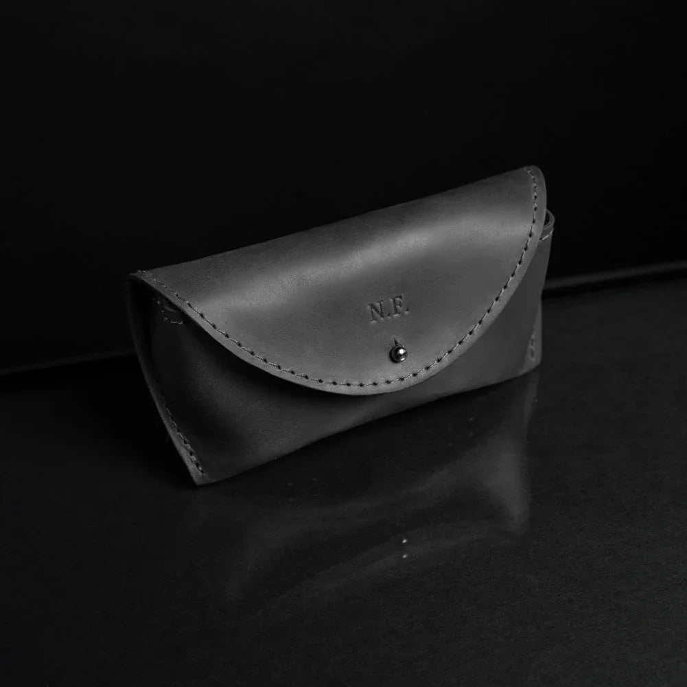Handmade Waxed Matte Leather Case for Sunglasses