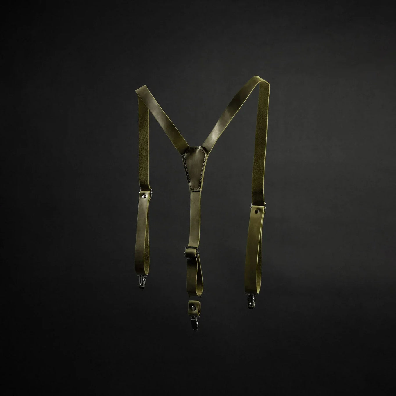 Y-Back Matte Leather Suspenders for Men – Rustic Style