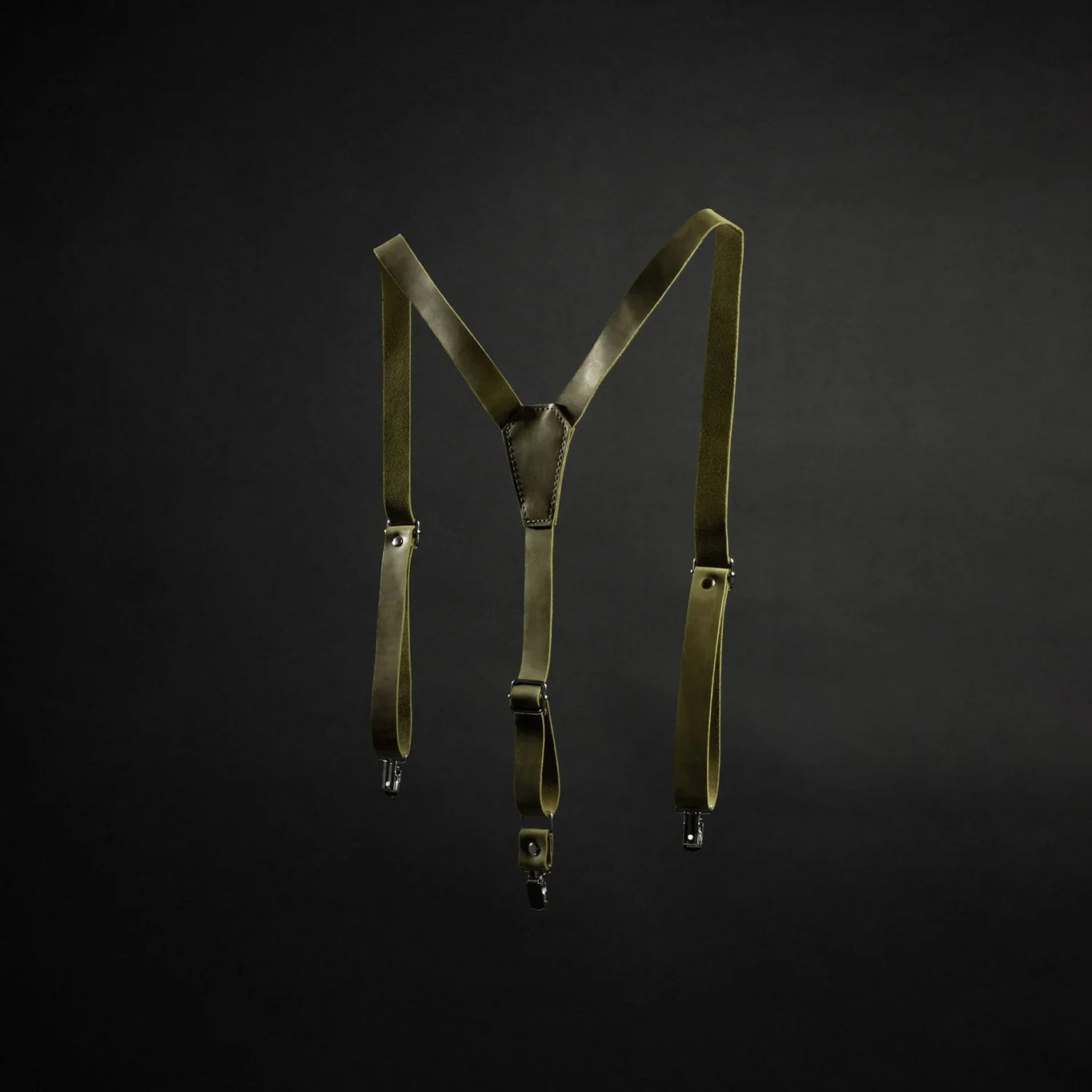 Y-Back Matte Leather Suspenders for Men – Rustic Style