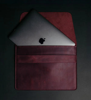 Distressed Leather Laptop Sleeve for MacBook – Aesthetic & All Sizes
