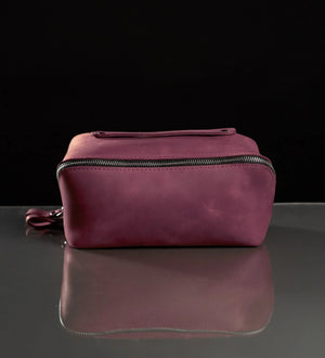 Matte Leather Cosmetic Bag – Travel Toiletry Organizer | BeautyBox