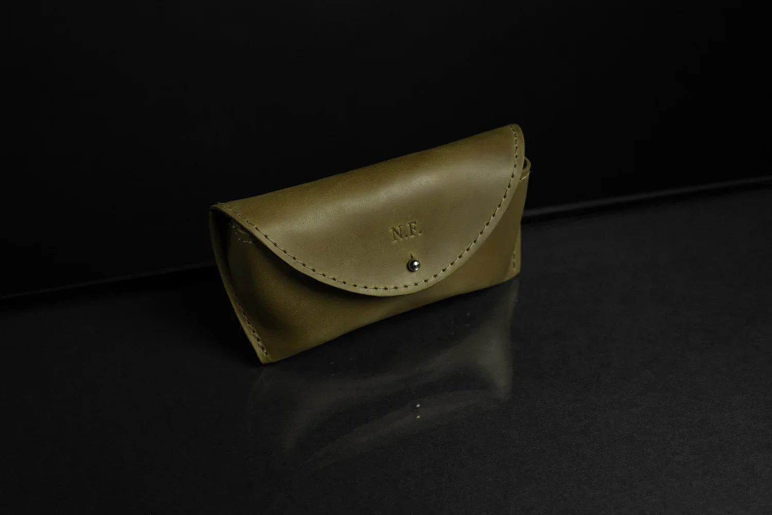 Handmade Waxed Matte Leather Case for Sunglasses