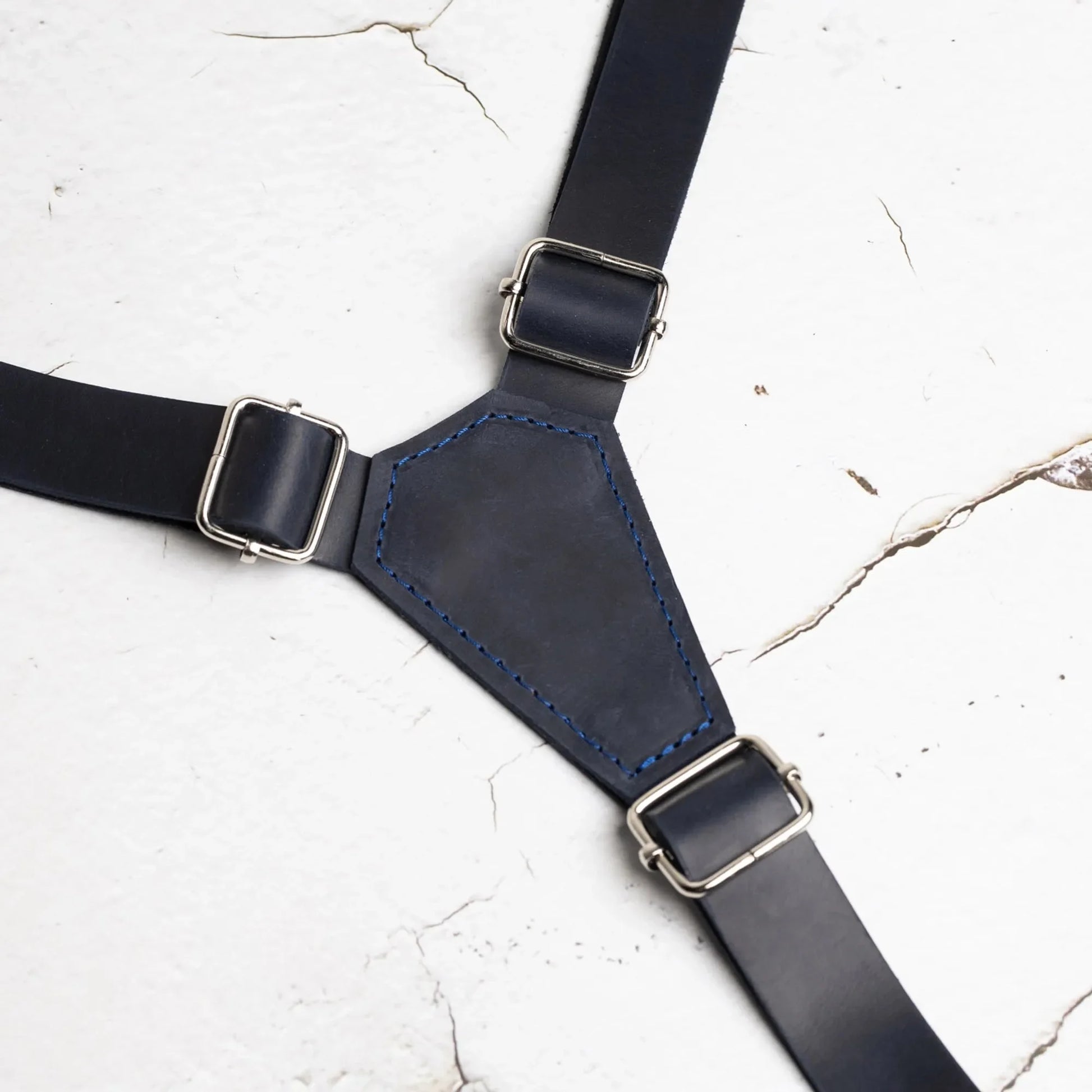 Y-Back Matte Leather Suspenders for Men – Rustic Style